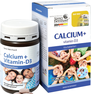 CALCIUM + VITAMIN - D3 - Viên nhai bổ sung Canxi hương vị socola 90 viên